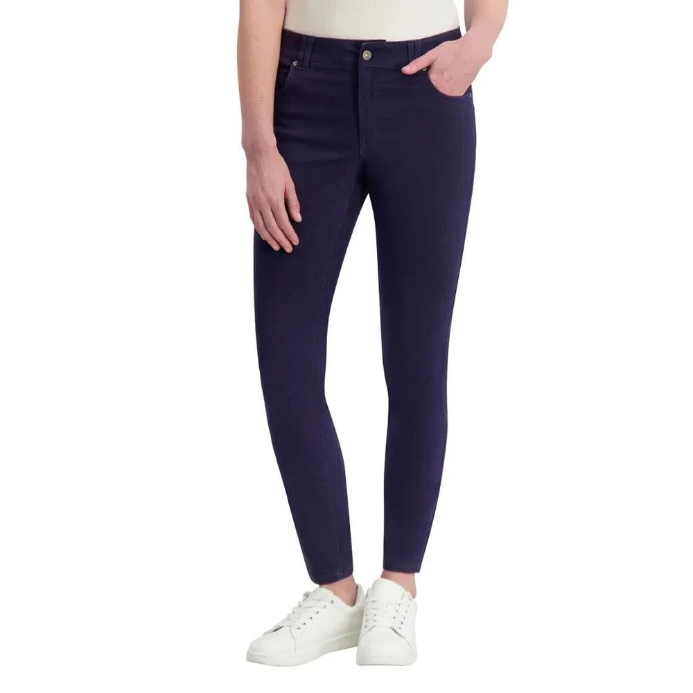 Nautica Jeans Sateen Sculpting Pants Navy Women’s 4 Slim Leg Stretch Mid Rise